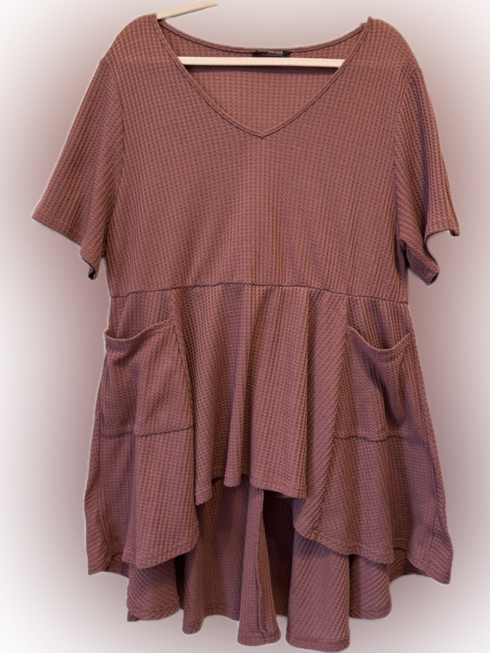 BloomChic Size 22-24 Mauve Waffle Knit Hi-Low Dress